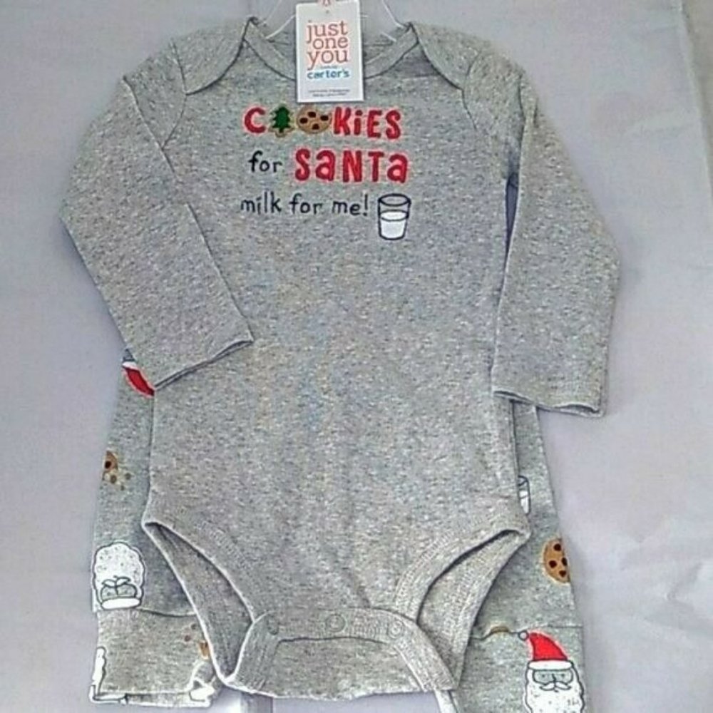 9 Mons Carters Just One You “Cookies for Santa” Jogging Suit Pajamas Girl or Boy